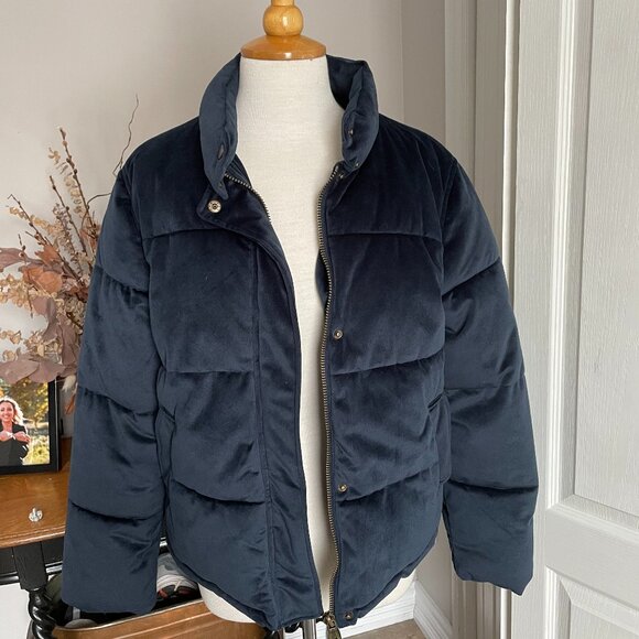 Karen by Simonsen Enzo Velvet Puffer Jacket Size 38 (8) Denmark - Picture 1 of 9